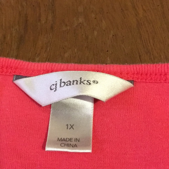 Christopher & Banks 1X coral T Shirt - Picture 2 of 3